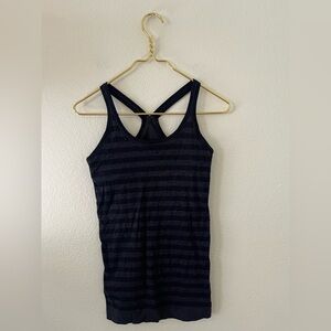 Lululemon Athletica gray black Striped Tank Top